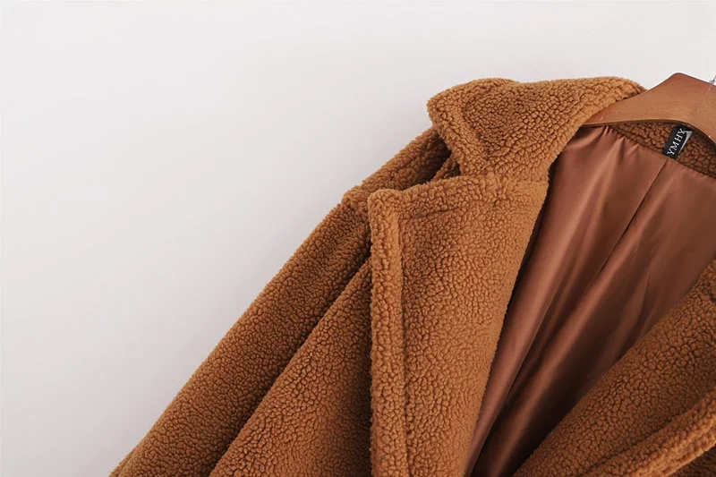 High Quality Warm Winter Women Faux Sheep Fur Wool Coat