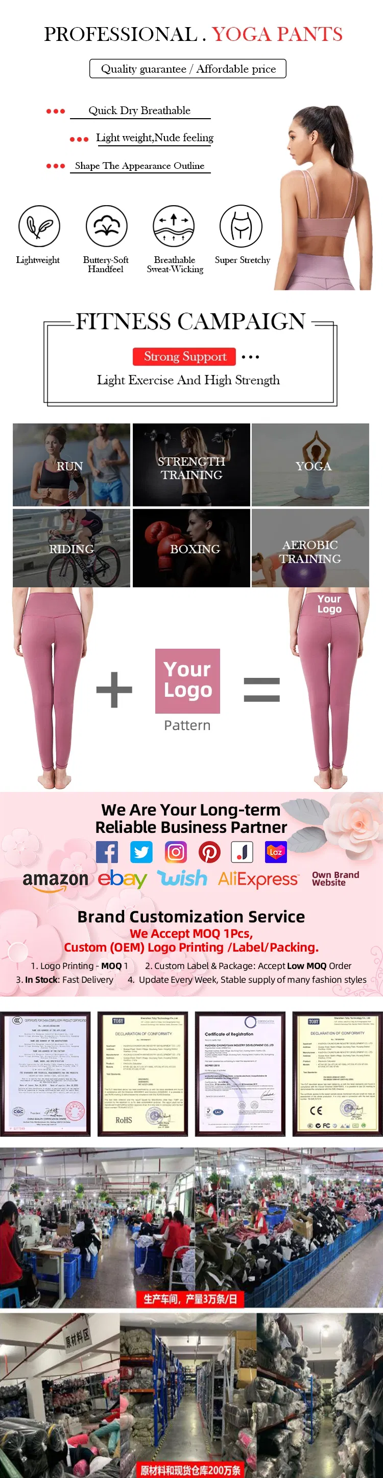 High Waist Squat Proof Leggings Active Wear Sport Bra and Gym Pants Private Label Fitness Yoga Set