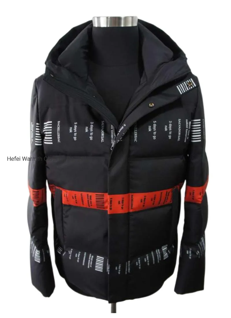 Hooded Outdoor Plus Size Winter Coat Shiny Puffer Men′s Down Jacket