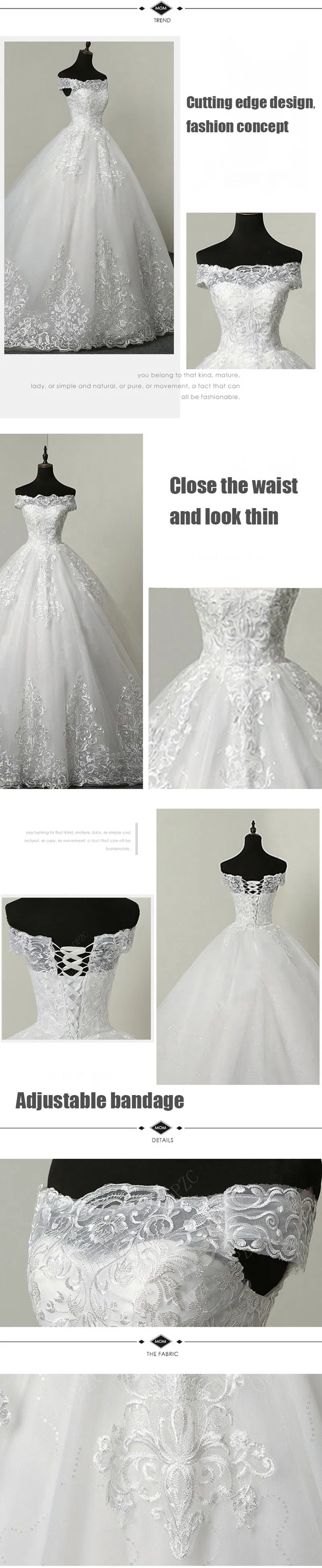 Hwd078 Lace Embroidered Strapless Bridal Gown Dress
