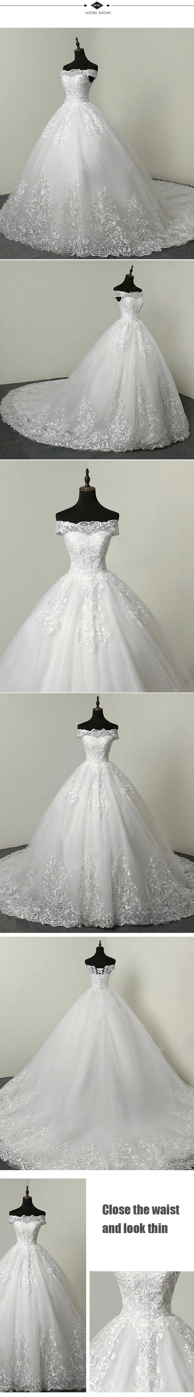 Hwd078 Lace Embroidered Strapless Bridal Gown Dress
