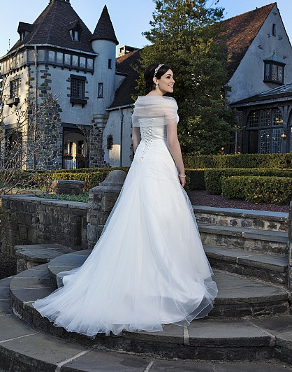 Ivory Organza Beading A Line Bridal Dress Plus Size Cap Sleeve Wedding Dress