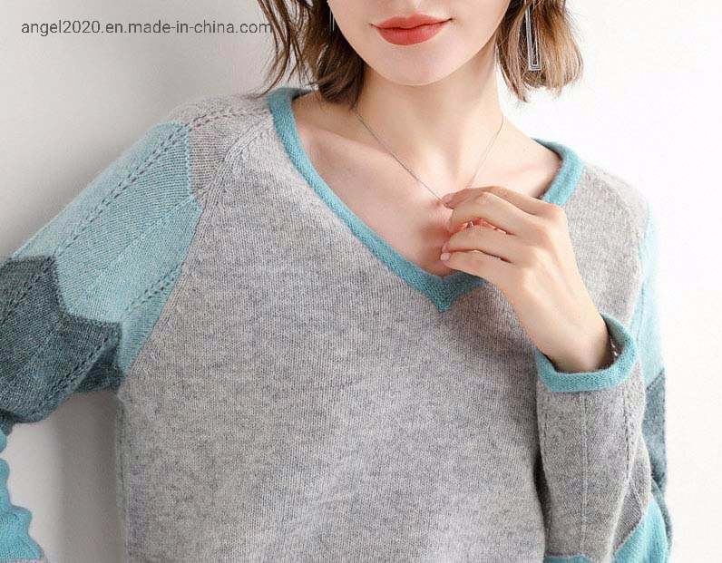 Knitting Wear Ladies Knitted Pullover with Wool Sweaters