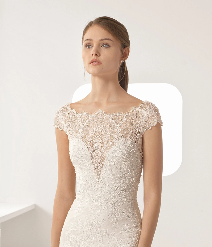 Lace Bridal Formal Gowns Reception Mermaid off Shoulder Wedding Dresses 2021 Lb652