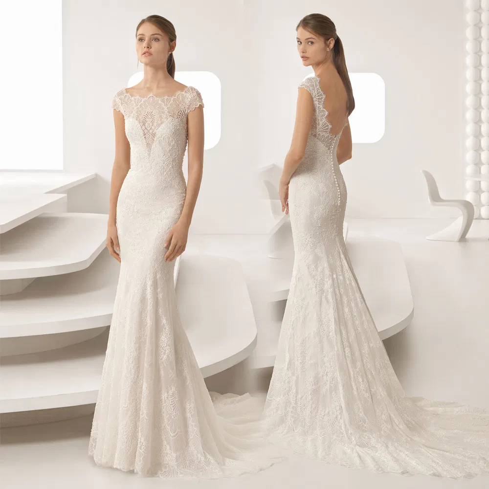 Lace Bridal Formal Gowns Reception Mermaid off Shoulder Wedding Dresses 2020 Lb652