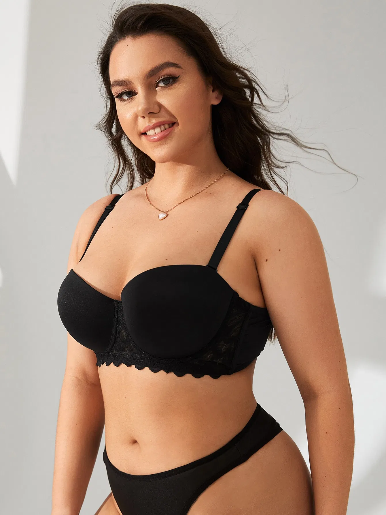 Ladies Plus Size Push up Bra Sexy Underwear Set in Black Ladies Underwear Ladies Lingerie Sexy Underwear Ladies Panty Bra -Walmart/BSCI