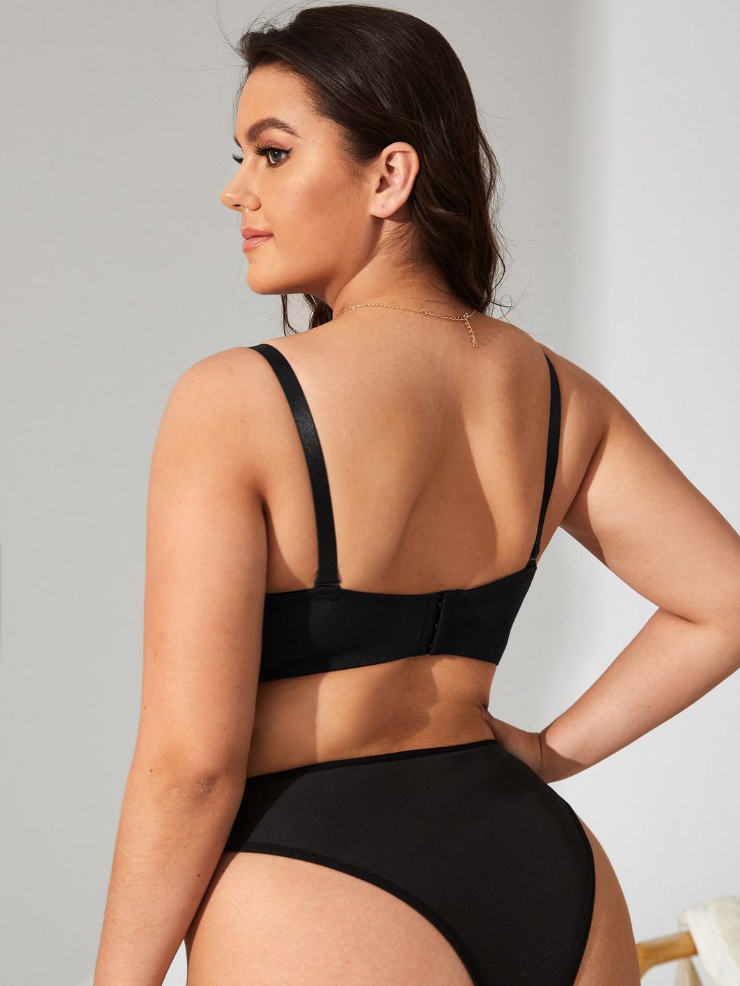 Ladies Plus Size Push up Bra Sexy Underwear Set in Black Ladies Underwear Ladies Lingerie Sexy Underwear Ladies Panty Bra-Walmart/BSCI