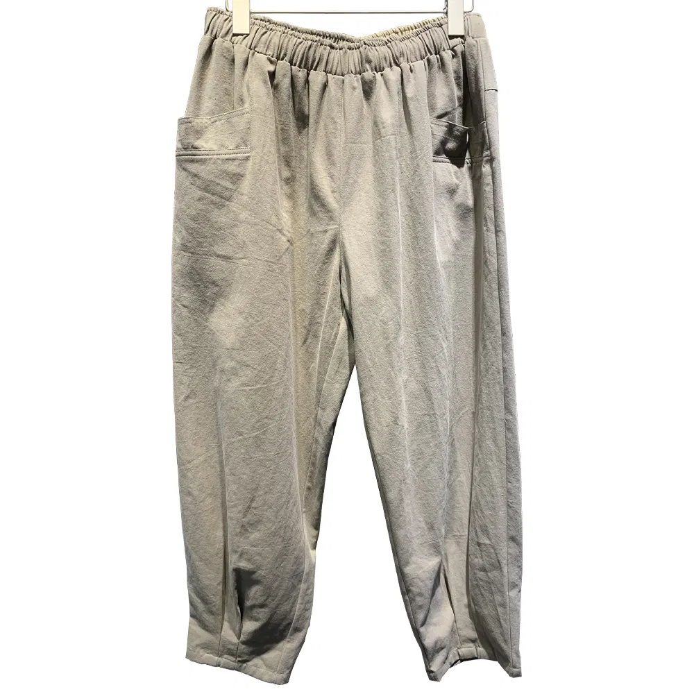 Linen Print Long Loose Belt Pants or Culottes with Ethnic Style