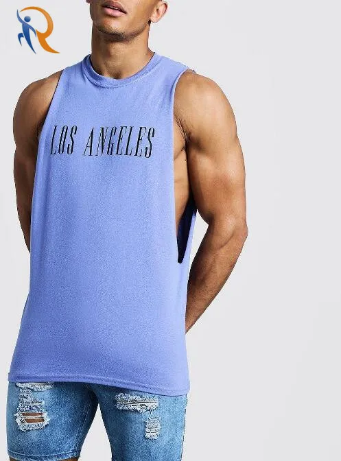 Los Angeles Drop Armhole Tank Mens Custom Logo Cisty Vest Rtm-182