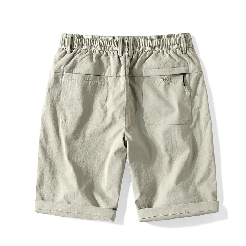 Men Basic Style Cotton Twill Bermuda Elastic Wasit Cotton Shorts