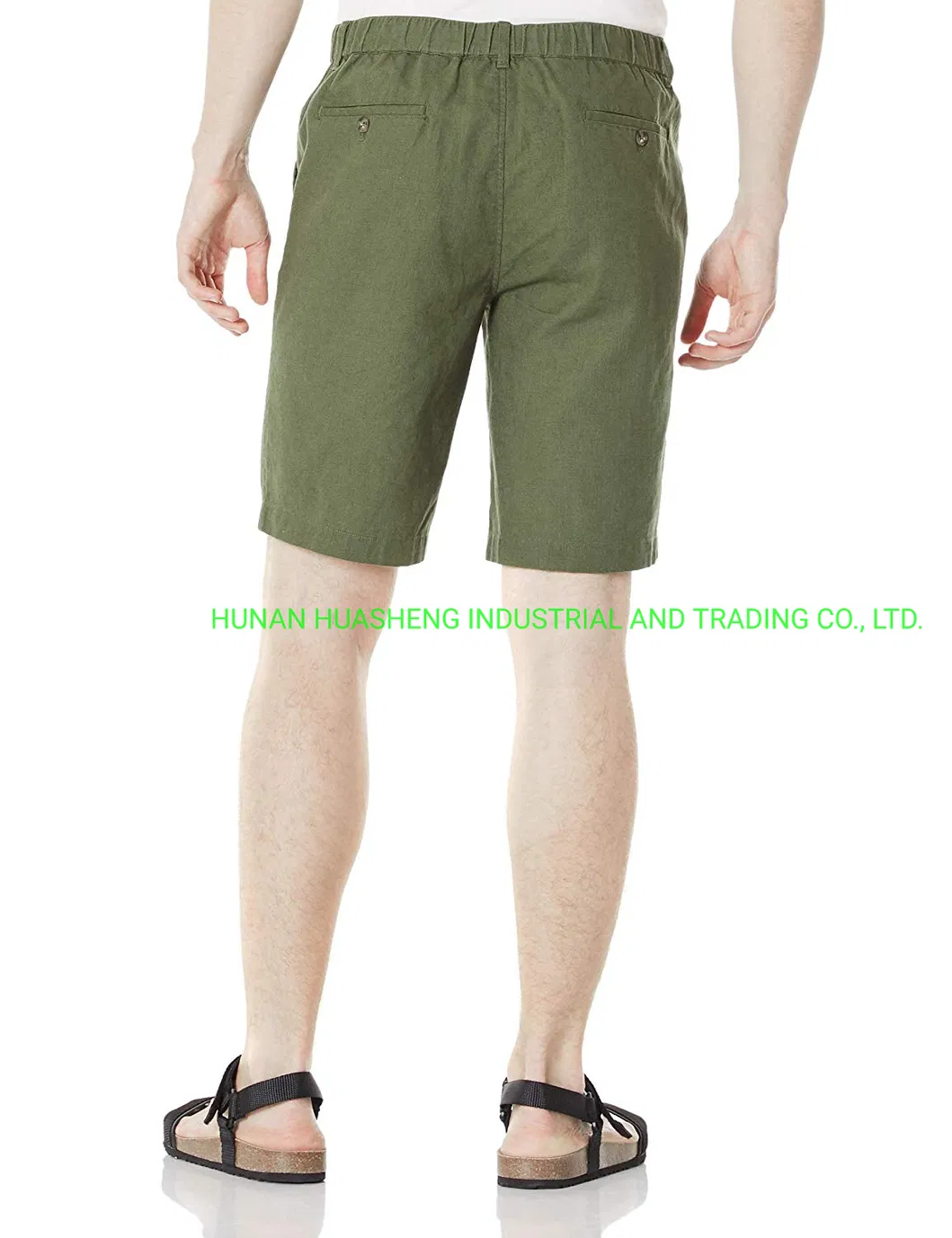 Men′s Drawstring 10" Inseam Shorts Army Green