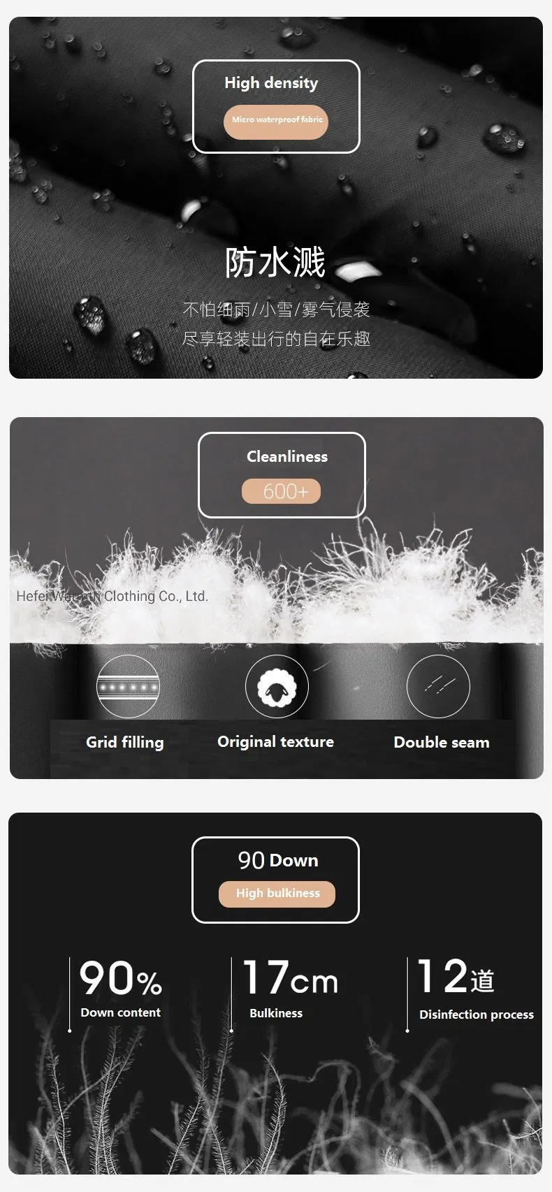 Men′s Lightweight Water-Resistent Fill Power Down Puffer Jacket