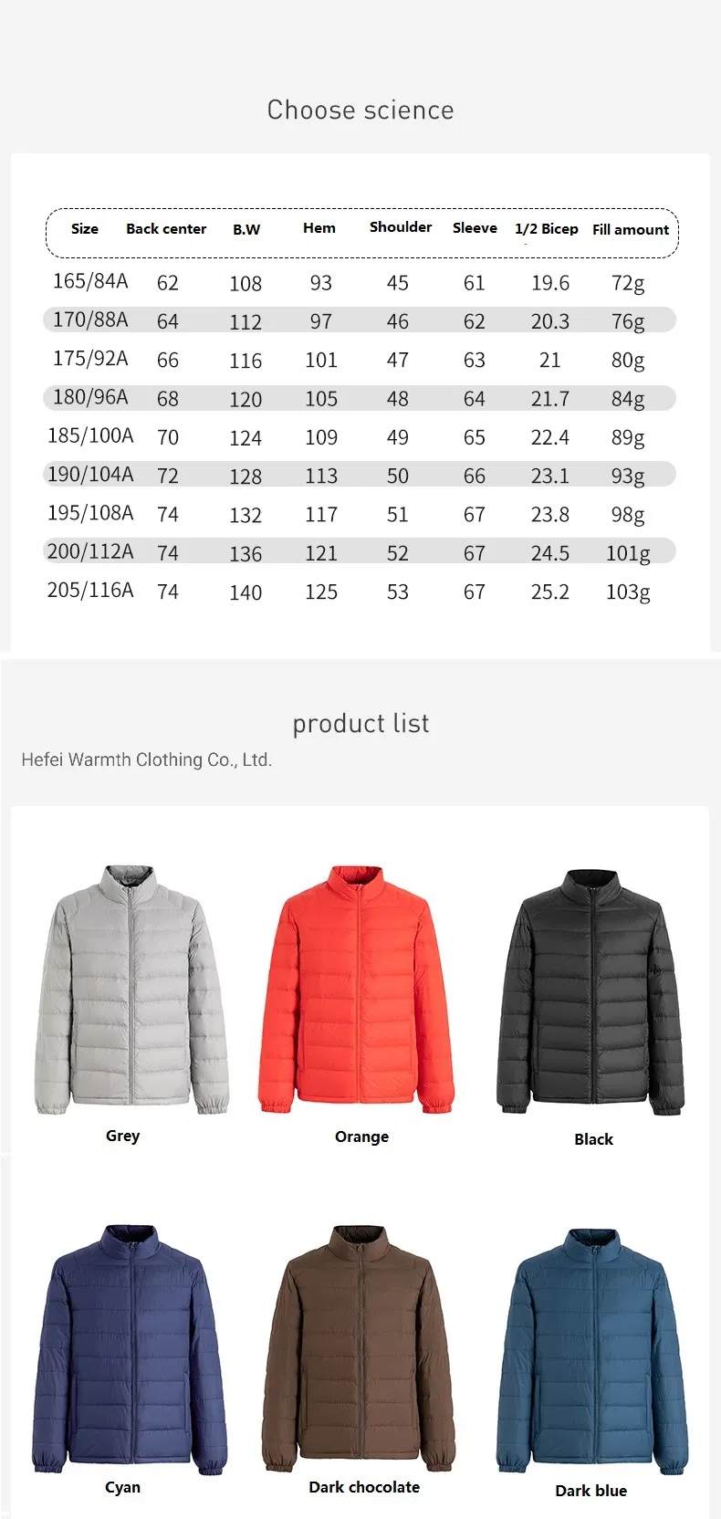Men′s Lightweight Water-Resistent Fill Power Down Puffer Jacket