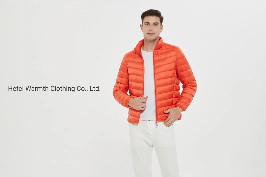 Men′s Lightweight Water-Resistent Fill Power Down Puffer Jacket