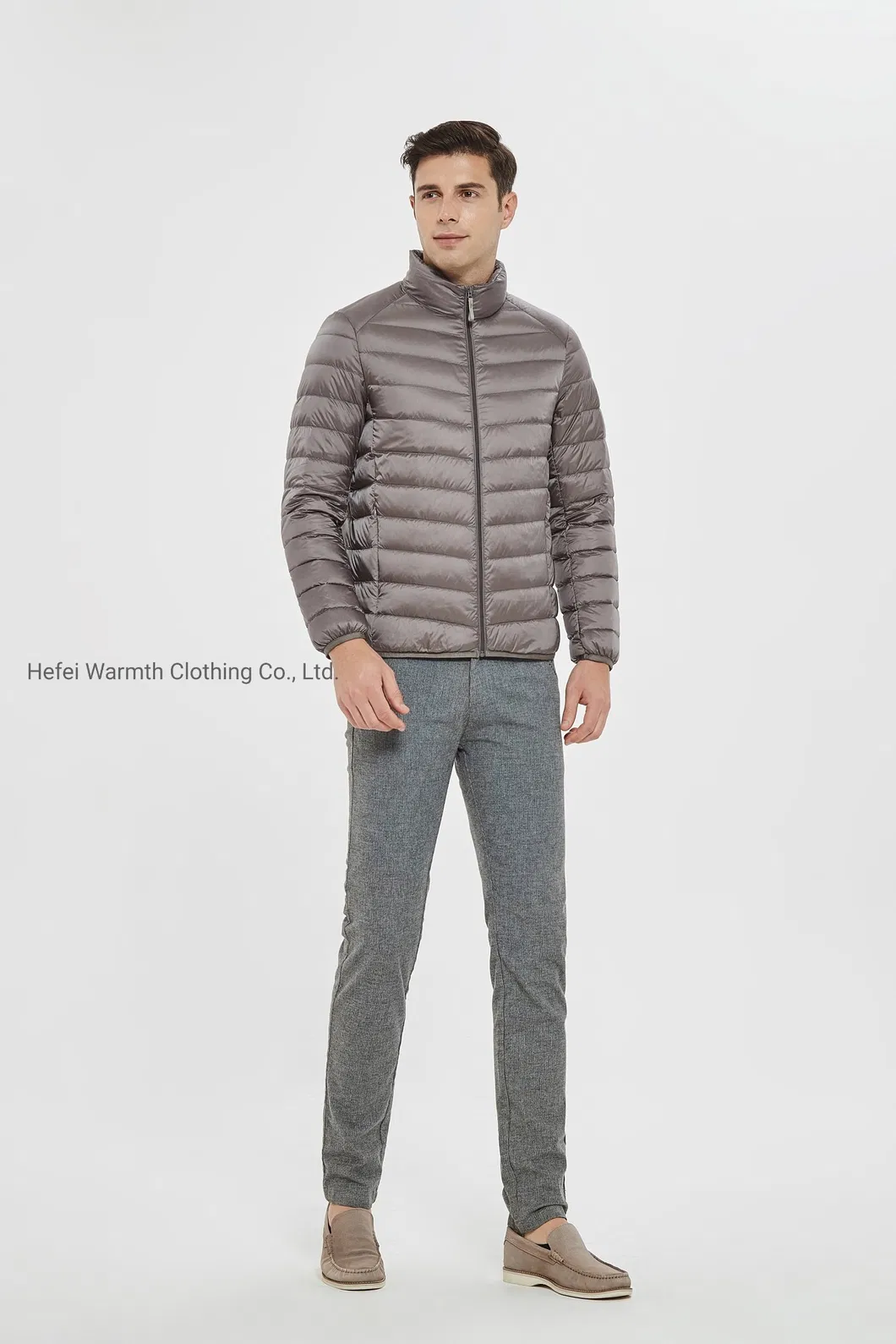 Men′s Lightweight Water-Resistent Fill Power Down Puffer Jacket