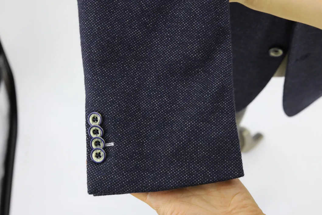 Men′s Navy Tailored Fit Signature Textured Jersey Sport Coat Unstructured Blazer