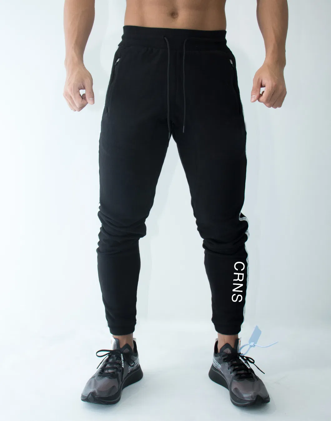 Mens Tracksuit Bottoms Elastic Stitching Male Jogger Pants Sportswear Trousers