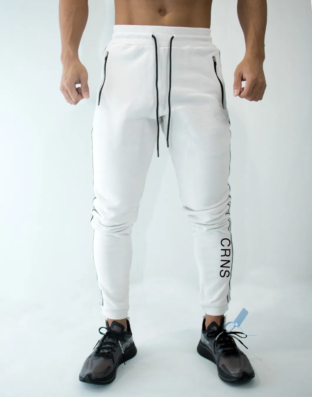 Mens Tracksuit Bottoms Elastic Stitching Male Jogger Pants Sportswear Trousers