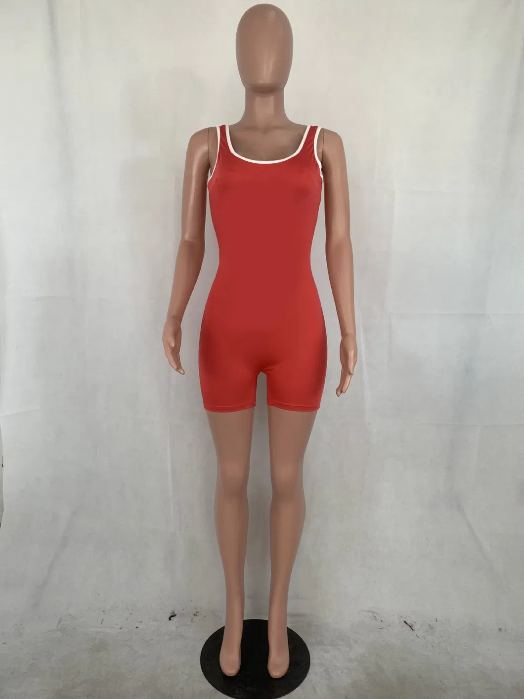 Neon Green Orange Rompers Womens Jumpsuit Casual Scoop Neck Sleeveless Club Party Bodysuit Summer High Waist Backless Playsuits