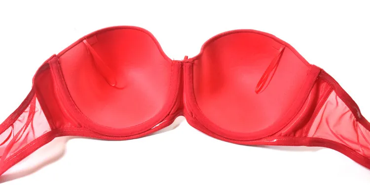 New Fashion Plus Size Strapless Half Cup Bra