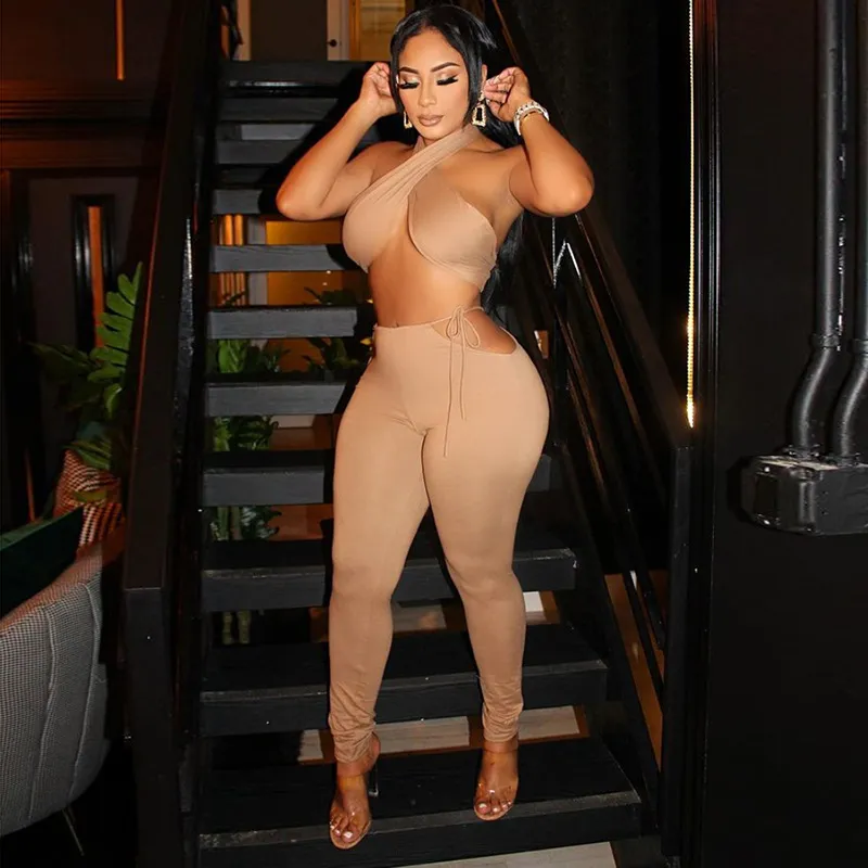 New Outfits for Woman Tight Tops Pants Outfits Two Piece Set Women Clothing Female Crop Top and Trouser