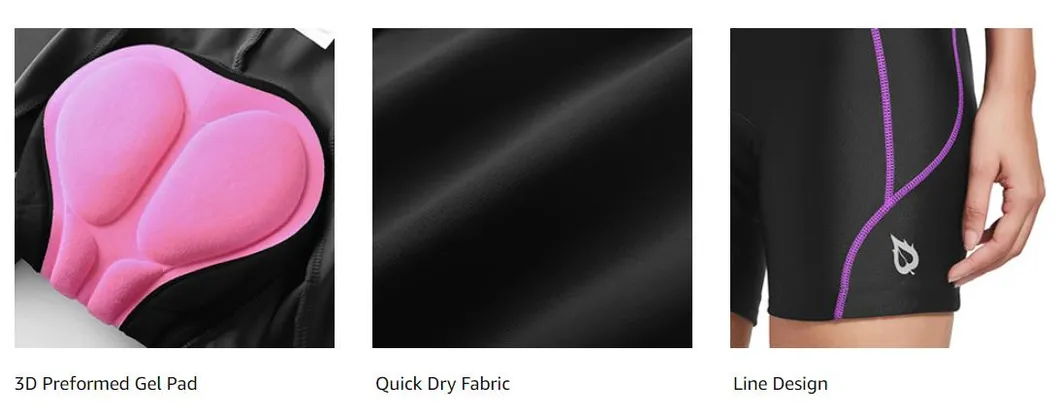 Omen′s 5" Bike Shorts Padded Cycling Mountain Biking Underwear Biker Spin Liner Shorts Gel Upf 50+