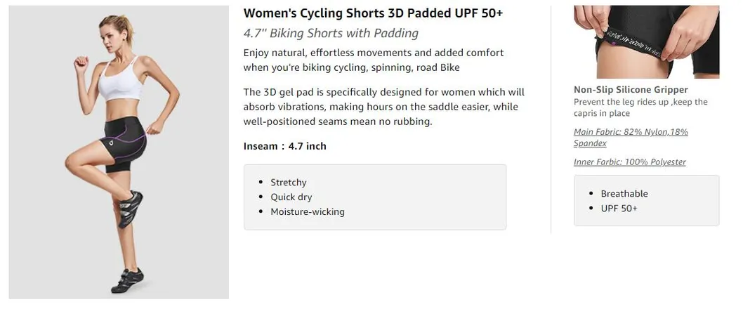 Omen′s 5" Bike Shorts Padded Cycling Mountain Biking Underwear Biker Spin Liner Shorts Gel Upf 50+