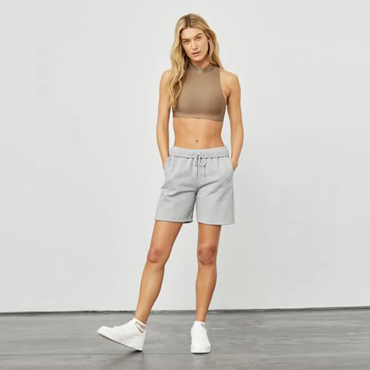 Organic Cotton Women Sweat Shorts Sustainable Plain Sweat Shorts Eco Friendly Women Fleece Sweat Shorts Sweatpant Shorts Women