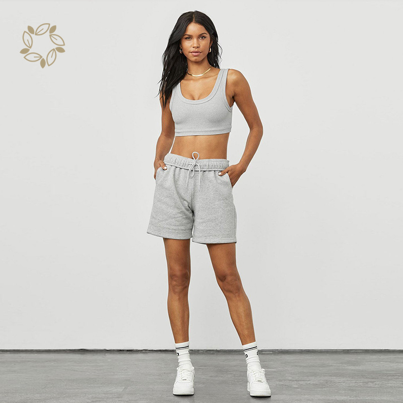 Organic Cotton Women Sweat Shorts Sustainable Plain Sweat Shorts Eco Friendly Women Fleece Sweat Shorts Sweatpant Shorts Women
