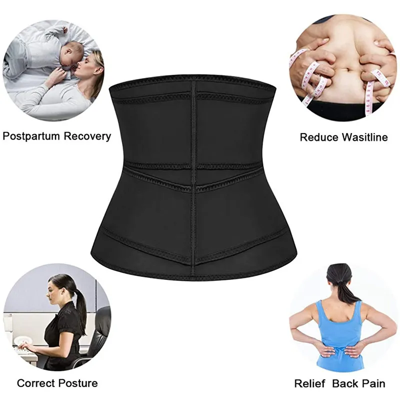 Plus Size Front Zipper Women Neoprene Body Shaper Waist Trimmer Belt