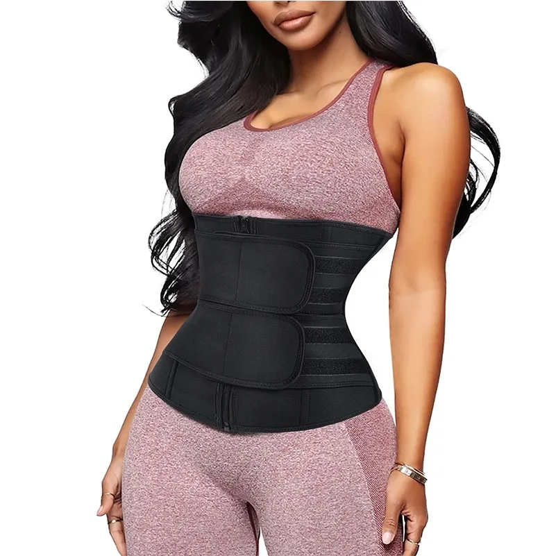 Plus Size Front Zipper Women Neoprene Body Shaper Waist Trimmer Belt