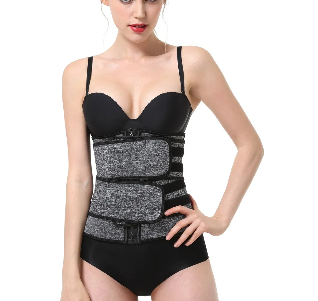 Plus Size Front Zipper Women Neoprene Body Shaper Waist Trimmer Belt