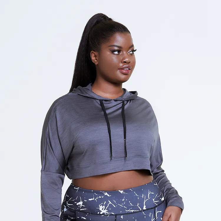 Plus Size Seamless Loose Sportswear Fitness Work out Drawstring Yoga Top Wear