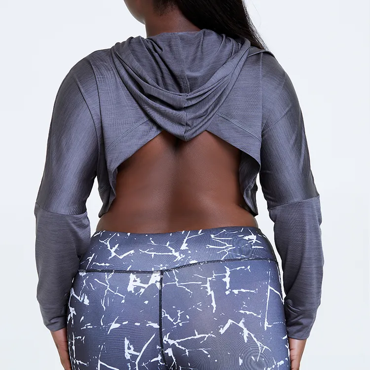 Plus Size Seamless Loose Sportswear Fitness Work out Drawstring Yoga Top Wear