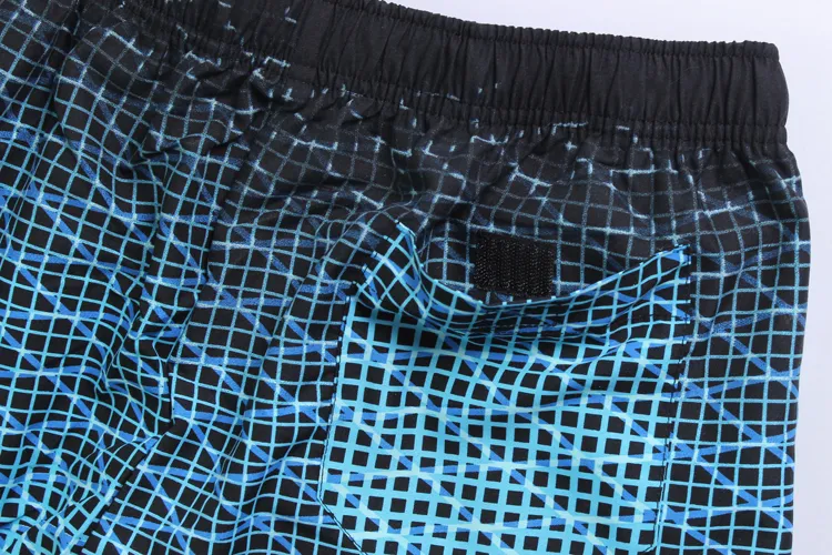 Plus Size Shorts Men Beach Pajamas Diagonal Plaid Gradient Ramp Printing Customized Beach Shorts