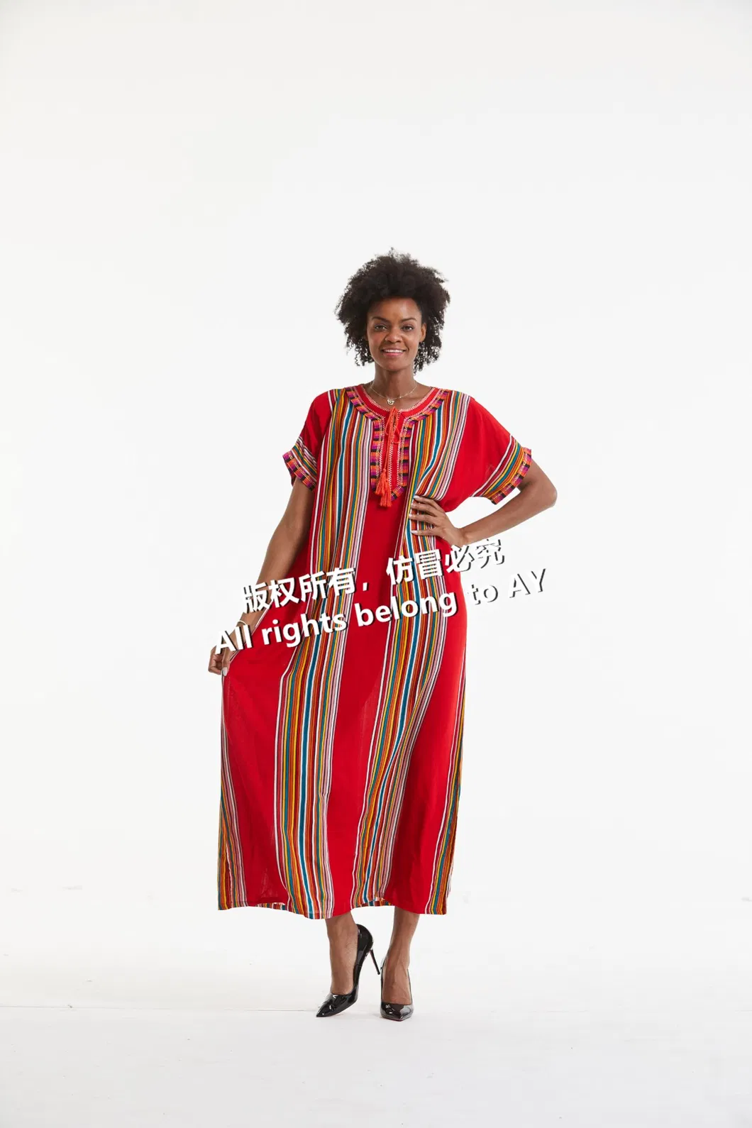 Pluz Size African Fashion Short Sleeves Ladies New Design Dress