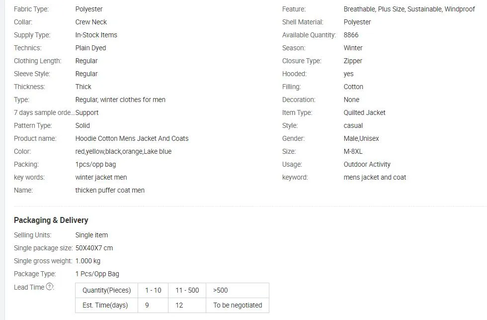 Puffer Men Jackets Coats Winter Bubble Coat Men Down Jacket