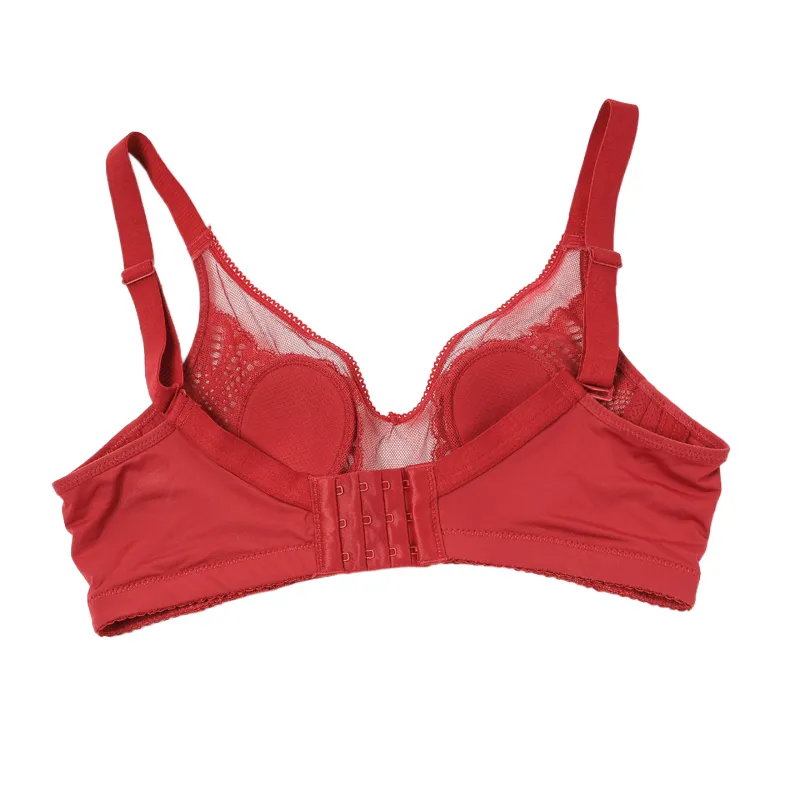 Push up Padded Bras for Women Lace Plus Size Bra Add Two Cup Non-Wired Brassiere a B C Cup Bra