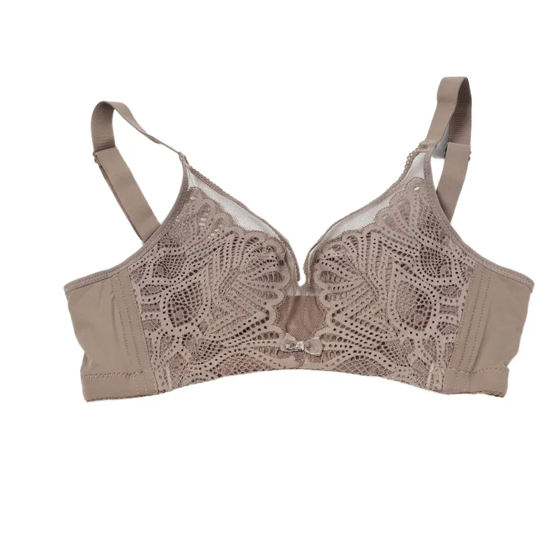 Push up Padded Bras for Women Lace Plus Size Bra Add Two Cup Non-Wired Brassiere a B C Cup Bra
