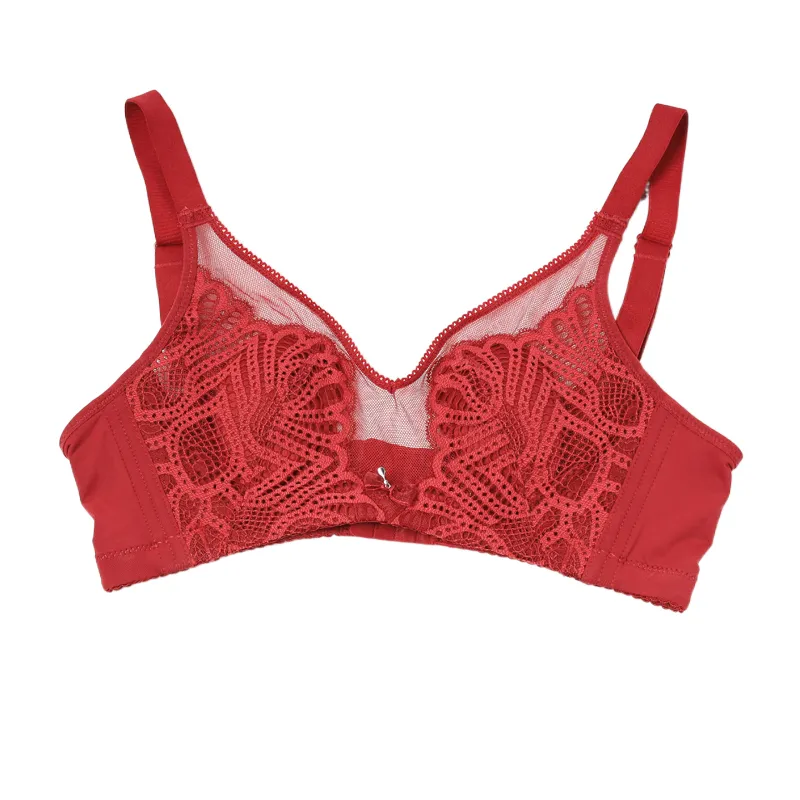 Push up Padded Bras for Women Lace Plus Size Bra Add Two Cup Non-Wired Brassiere a B C Cup Bra