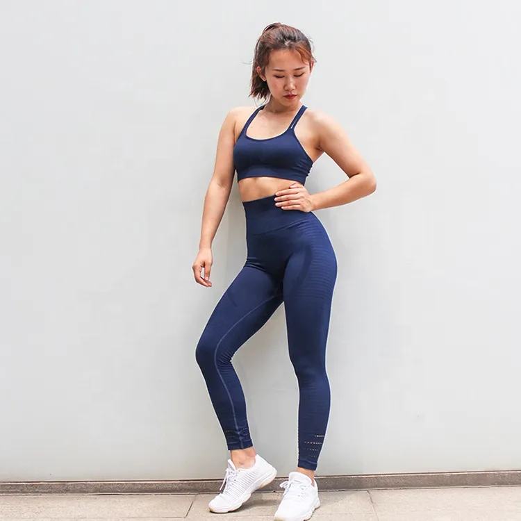 Ready to Ship Seamless Yoga Set Sports Suit Women 2 Piece Outfit