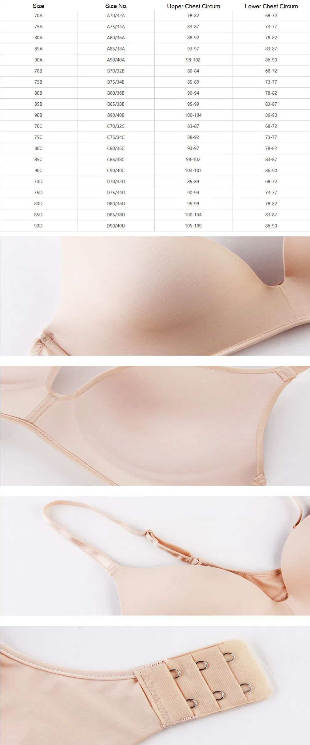 Seamless Wire Free Simple Thin Ladies Underwear Push up Bra