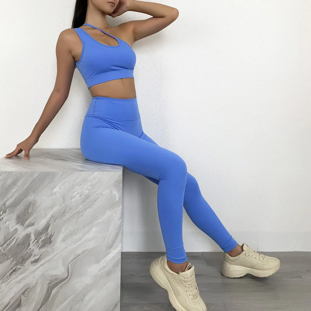 Sexy Seamless Solid Color Sport Sets Women Workout Outfit Athletic Gym Wear Fitness Set