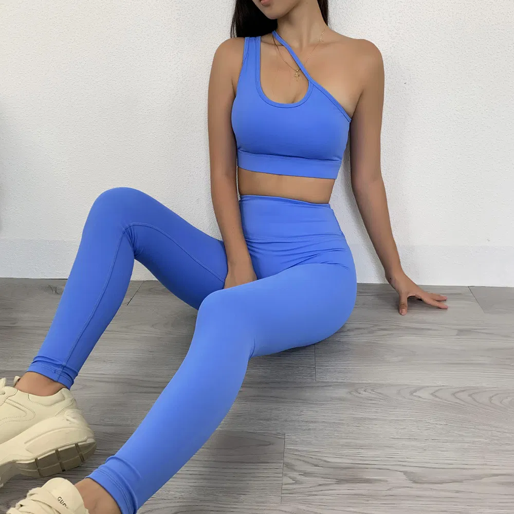 Sexy Seamless Solid Color Sport Sets Women Workout Outfit Athletic Gym Wear Fitness Set