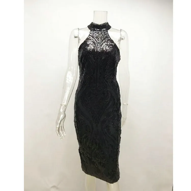Sexy Summer Women′s Sequined Party Dress