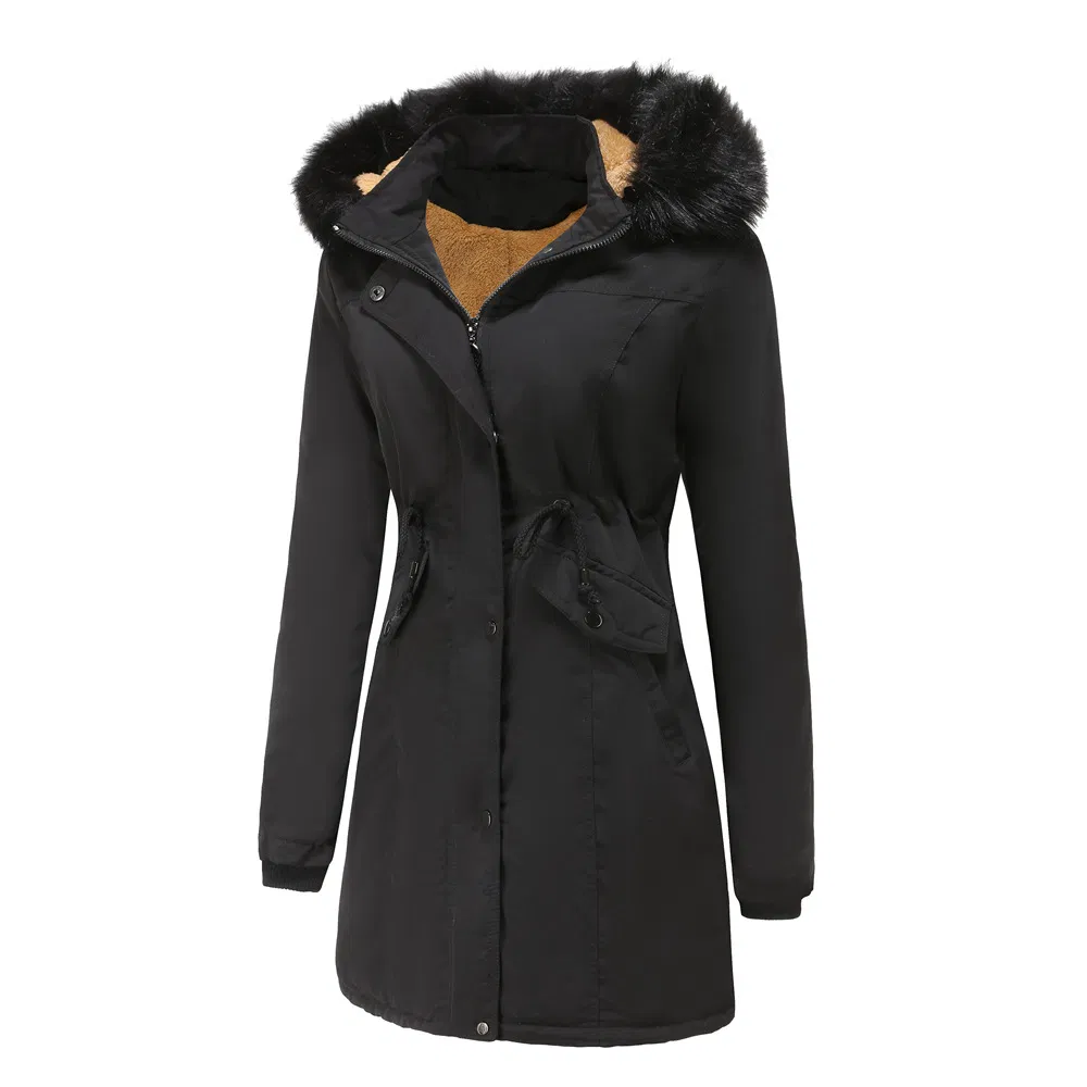 Shangyan Womens Thicken Fleece Lined Parka Winter Coat Hooded Jacket with Pockets
