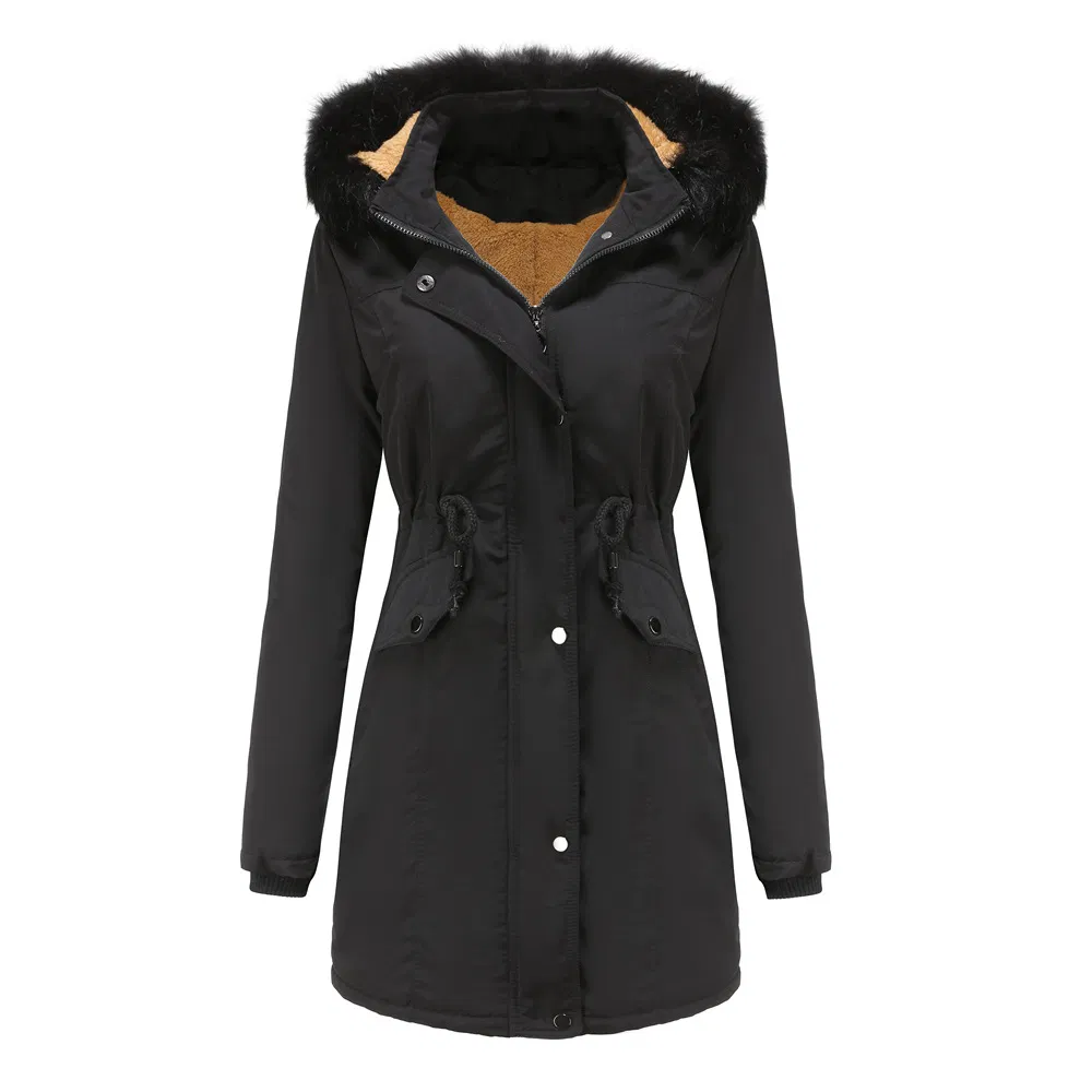 Shangyan Womens Thicken Fleece Lined Parka Winter Coat Hooded Jacket with Pockets