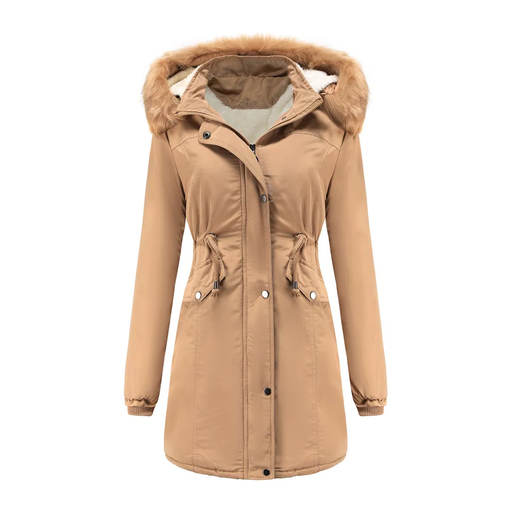 Shangyan Womens Thicken Fleece Lined Parka Winter Coat Hooded Jacket with Pockets