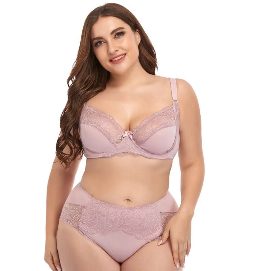 Six Colors of Chilon Big Size for Women Lady′s Underwear Set