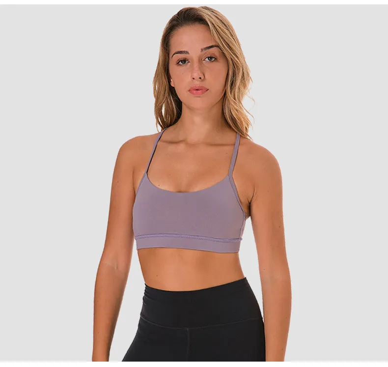 Sports Bra for Women Crop Tops Strappy Crossback Workout Clothes